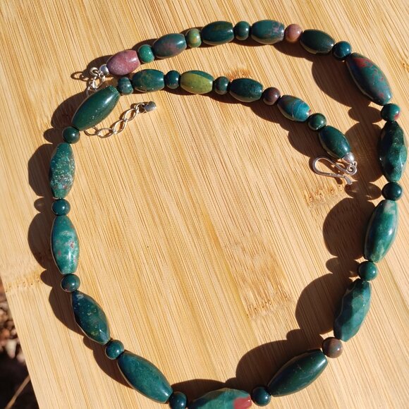 Jay King DTR mine finds moss Agate 925 Sterling Silver necklace 24" - Picture 14 of 14